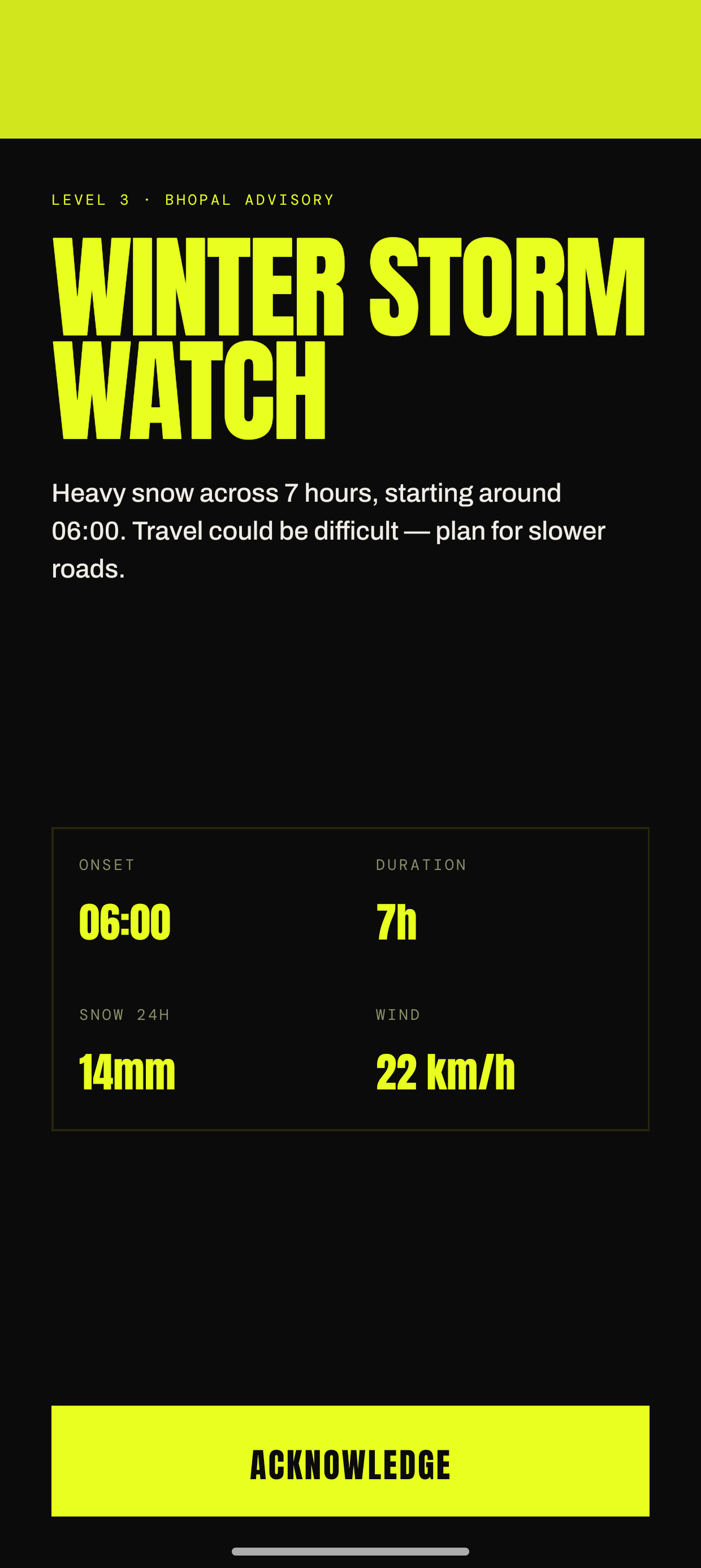 Nimbus winter storm watch — heavy snow across 7 hours